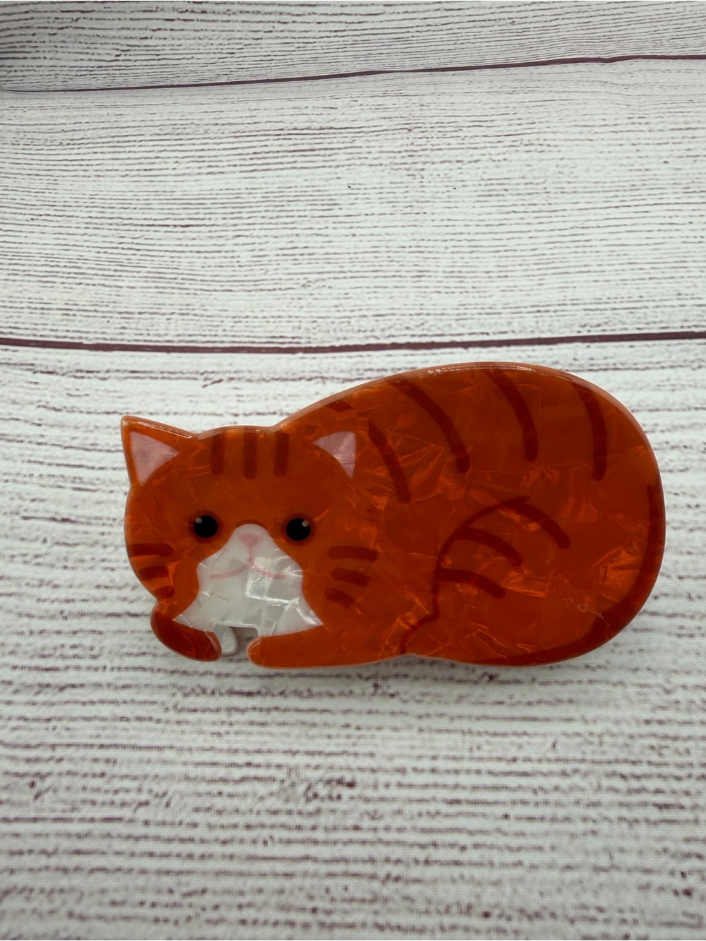 Orange Tabby Cat Hair Claw Clip